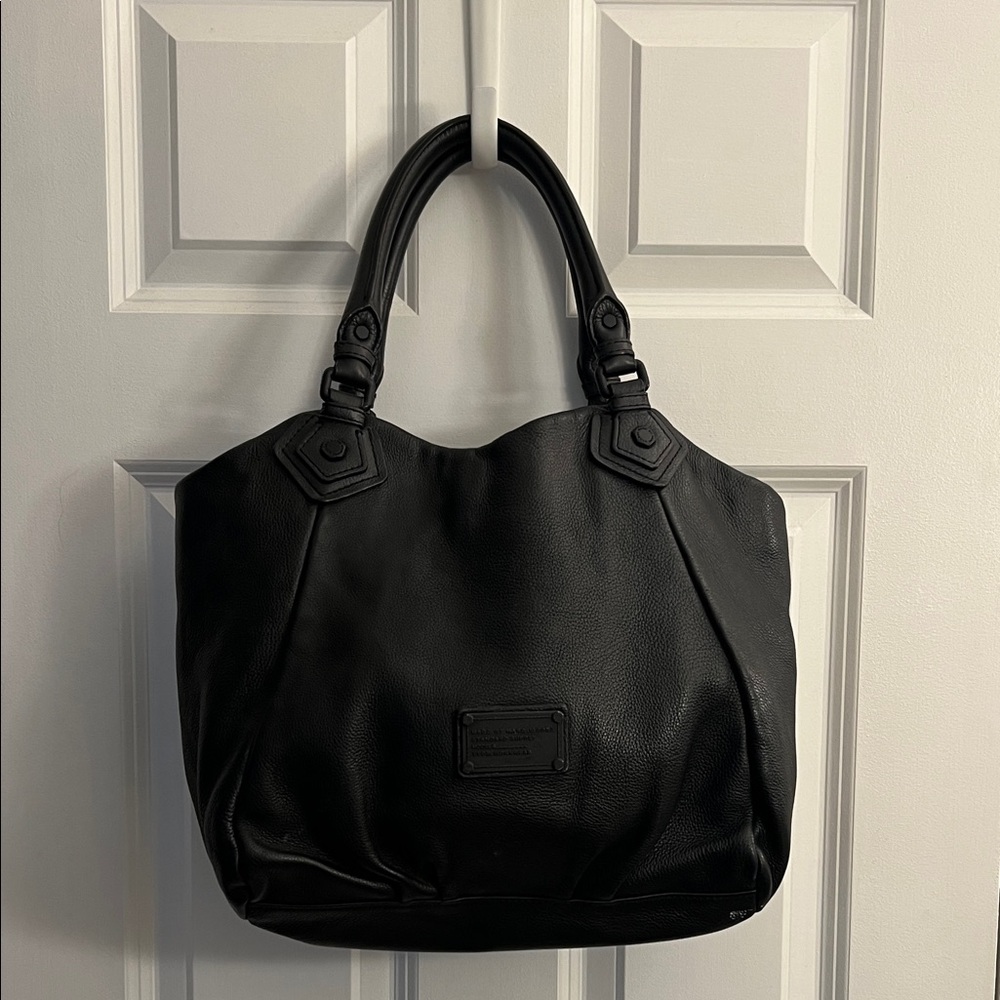 Marc Jacobs Black Leather Tote Bag
